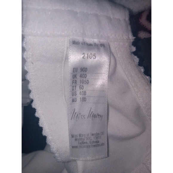 Miss Mary Sweden 40D Lovely Lace Support Wireless Bra 2105 - Picture 8 of 8